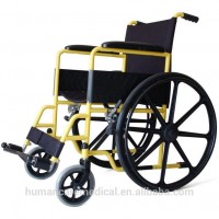 Simple steel Fixed hand brake wheelchair with wheelchair front wheels